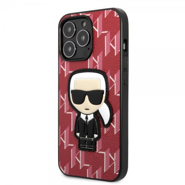 Karl Lagerfeld iPhone 13 Pro Deksel Monogram Iconic Patch Rød