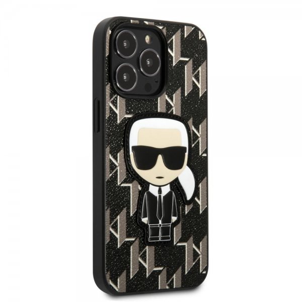 Karl Lagerfeld iPhone 13 Pro Deksel Monogram Iconic Patch Svart