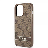 Guess iPhone 13 Pro Deksel Printed Stripe Bottom Brun