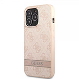 Guess iPhone 13 Pro Deksel Printed Stripe Bottom Rosa