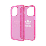Adidas iPhone 13 Pro Deksel Beskyttende Klar Etui Glitter Rosa