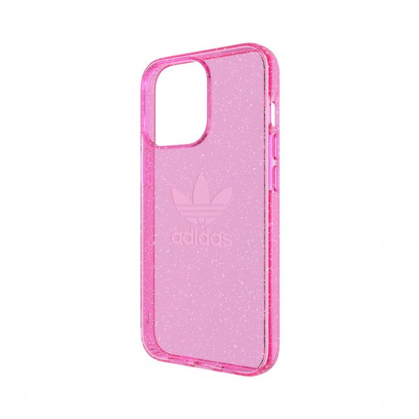 Adidas iPhone 13 Pro Deksel Beskyttende Klar Etui Glitter Rosa