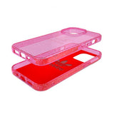 Adidas iPhone 13 Pro Deksel Beskyttende Klar Etui Glitter Rosa