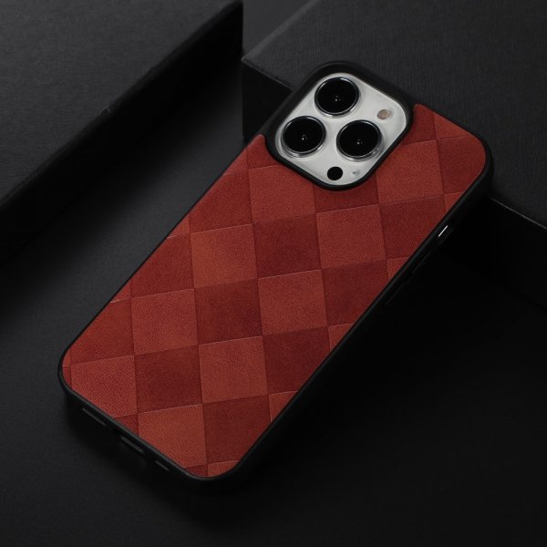 iPhone 13 Pro Deksel Rutemønster Brun