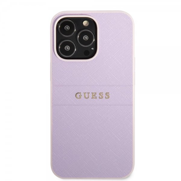 Guess iPhone 13 Pro Deksel Saffiano Metal Logo Lilla