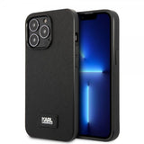 Karl Lagerfeld iPhone 13 Pro Deksel Saffiano Metal Plaque Svart