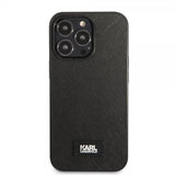 Karl Lagerfeld iPhone 13 Pro Deksel Saffiano Metal Plaque Svart
