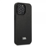 Karl Lagerfeld iPhone 13 Pro Deksel Saffiano Metal Plaque Svart