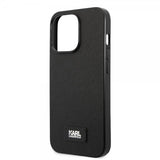Karl Lagerfeld iPhone 13 Pro Deksel Saffiano Metal Plaque Svart