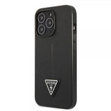 Guess iPhone 13 Pro Deksel Saffiano Metal Triangle Svart