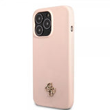 Guess iPhone 13 Pro Deksel Silicone Metal Logo 4G Light Pink