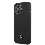 Guess iPhone 13 Pro Deksel Silicone Metal Logo 4G Svart