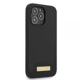 Guess iPhone 13 Pro Deksel Silicone Metal Plate MagSafe Svart