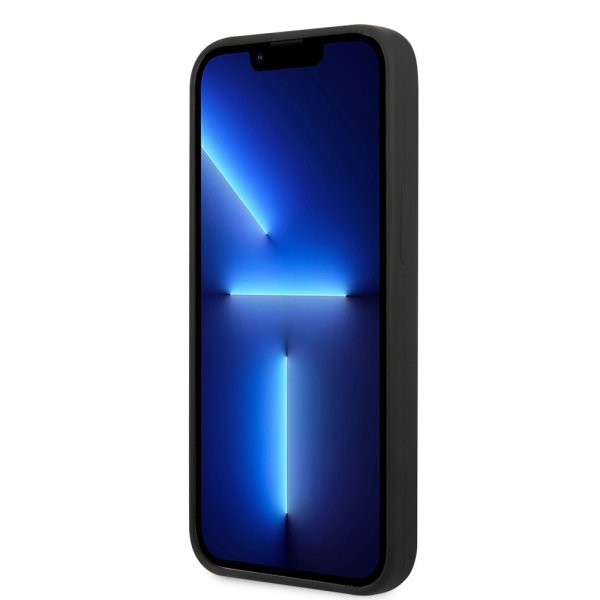 Guess iPhone 13 Pro Deksel Silicone Metal Plate MagSafe Svart