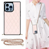 iPhone 13 Pro Deksel Square med Stropp Rosa