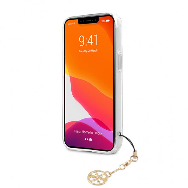 Guess iPhone 13 Pro Deksel Stripe Charm Brun