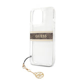 Guess iPhone 13 Pro Deksel Stripe Charm Brun