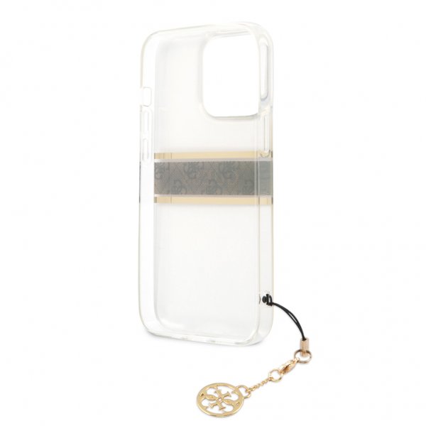 Guess iPhone 13 Pro Deksel Stripe Charm Brun