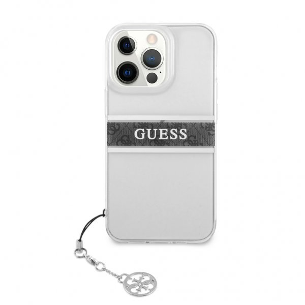 Guess iPhone 13 Pro Deksel Stripe Charm Grå