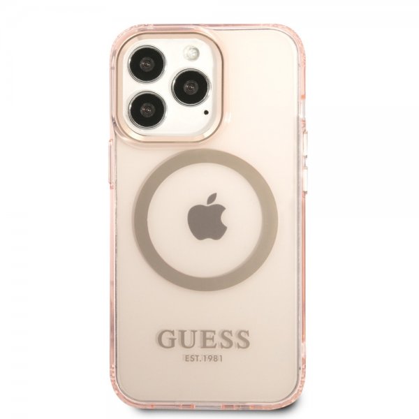 Guess iPhone 13 Pro Deksel Translucent MagSafe Rosa