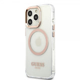 Guess iPhone 13 Pro Deksel Transparent MagSafe Gull Transparent