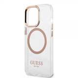 Guess iPhone 13 Pro Deksel Transparent MagSafe Gull Transparent