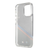 BMW iPhone 13 Pro Deksel Tricolor Stripe Transparent Svart