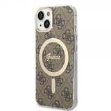Guess iPhone 13 Deksel 4G Pattern MagSafe Brun