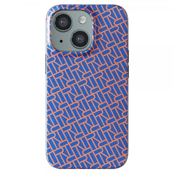 Richmond & Finch iPhone 13 Deksel Blue Apricot RF Logo