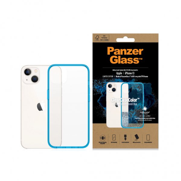 PanzerGlass iPhone 13 Deksel ClearCase Color Bondi Blue
