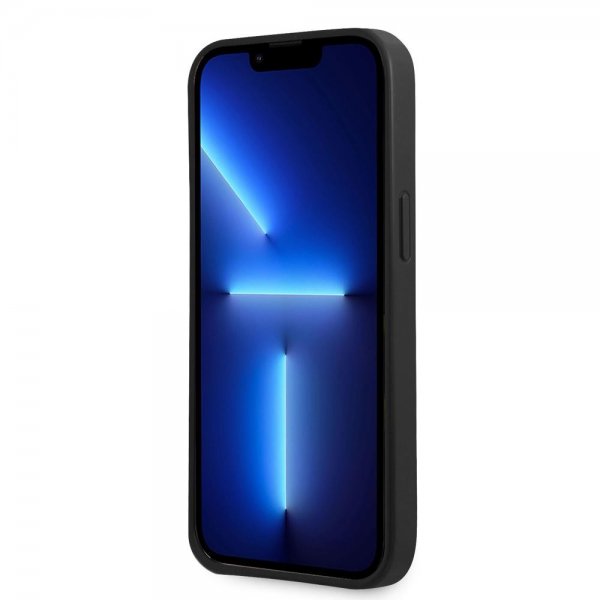 Guess iPhone 13 Deksel Double Cardslot Metal Triangle Svart