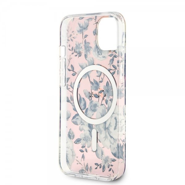Guess iPhone 13 Deksel Flower MagSafe Rosa