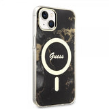 Guess iPhone 13 Deksel Golden Marble MagSafe Svart
