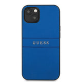Guess iPhone 13 Deksel Hot Stamp Metal Logo Blå
