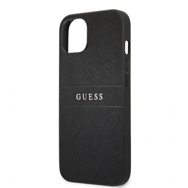 Guess iPhone 13 Deksel Hot Stamp Metal Logo Svart