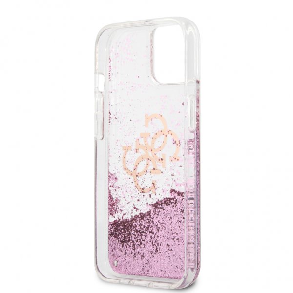 Guess iPhone 13 Deksel Liquid Glitter Rosa