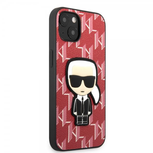 Karl Lagerfeld iPhone 13 Deksel Monogram Iconic Patch Rød