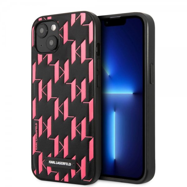 Karl Lagerfeld iPhone 13 Deksel Monogram Pattern Rosa
