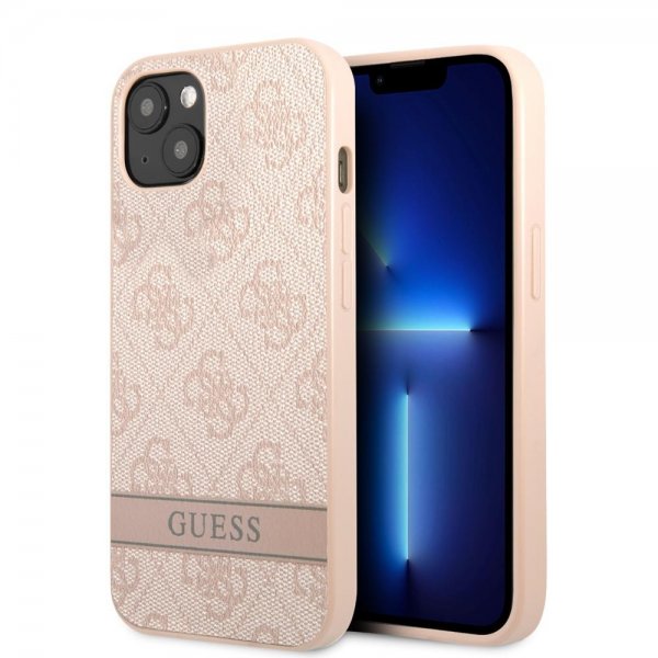 Guess iPhone 13 Deksel Printed Stripe Bottom Rosa