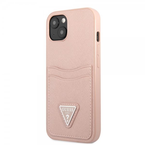 Guess iPhone 13 Deksel Saffiano Double Cardslot Rosa