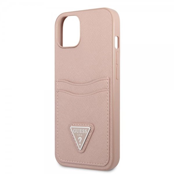 Guess iPhone 13 Deksel Saffiano Double Cardslot Rosa