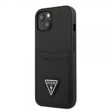 Guess iPhone 13 Deksel Saffiano Double Cardslot Svart