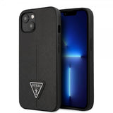 Guess iPhone 13 Deksel Saffiano Metal Triangle Svart