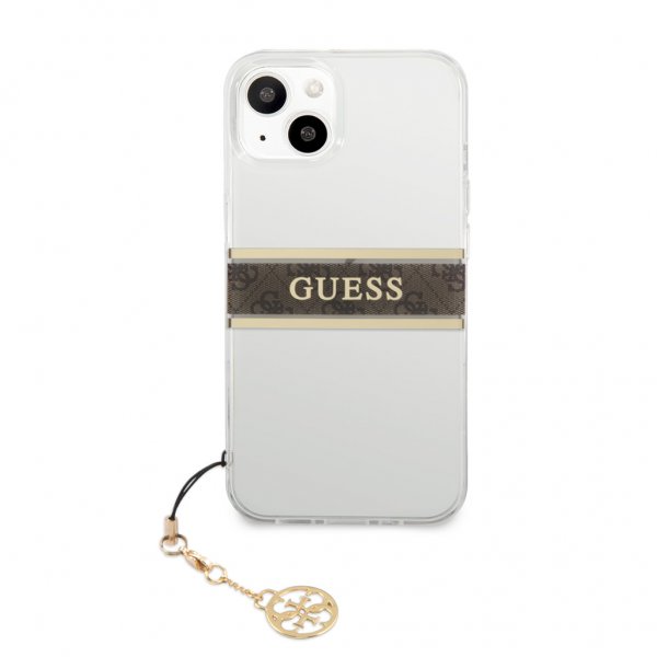 Guess iPhone 13 Deksel Stripe Charm Brun