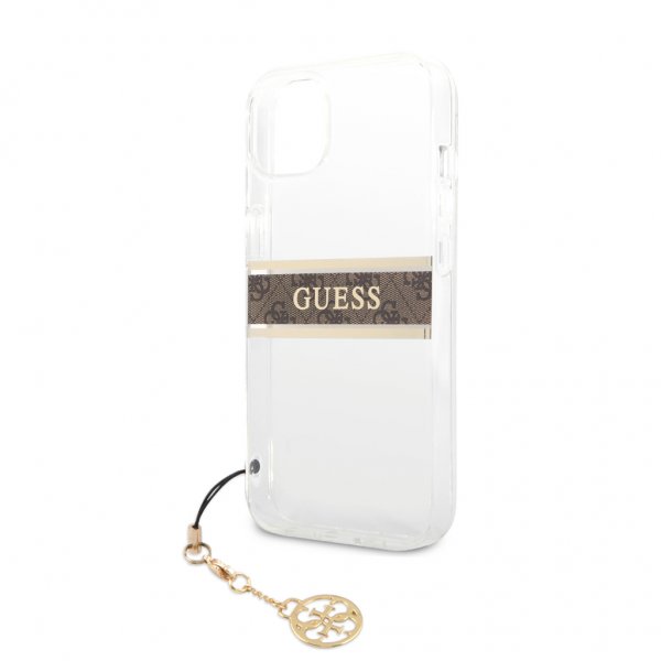 Guess iPhone 13 Deksel Stripe Charm Brun