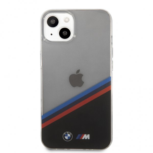BMW iPhone 13 Deksel Tricolor Stripe Transparent Svart