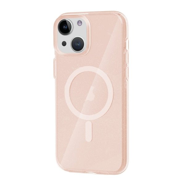 iPhone 13/iPhone 14 Deksel Glitter MagSafe Gull