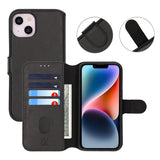 Rvelon iPhone 13/iPhone 14 Etui Detachable Wallet Case Svart