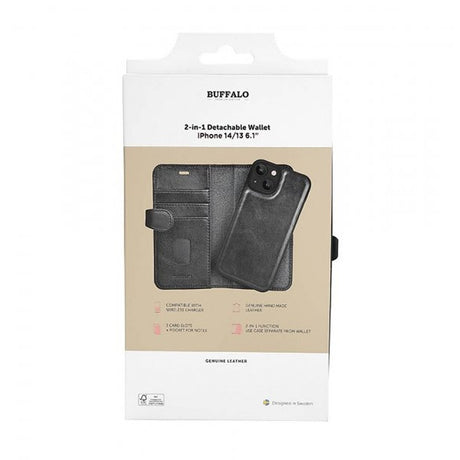 Buffalo iPhone 13/14/15 Etui 2-in-1 Detachable Wallet Svart