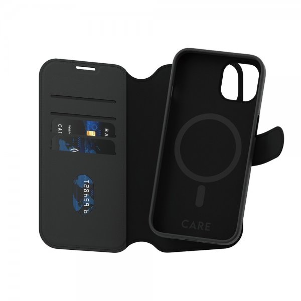 CARE by PanzerGlass iPhone 14 Etui Tango Two-in-One Wallet MagSafe Svart